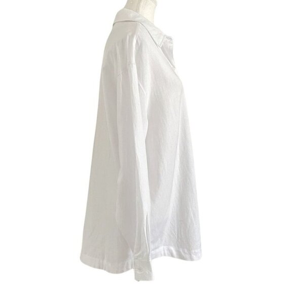 RHYTHM. CLASSICS WHITE LINEN BLEND LONG SLEEVE BUTTON DOWN SHIRT - S - Picture 2 of 9